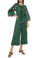 Gia Embroidered Belted Jumpsuit - thumbnail