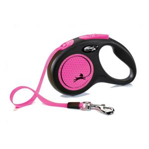Flexi New Neon S Tape Cat/Dog Leash 5M - Pink