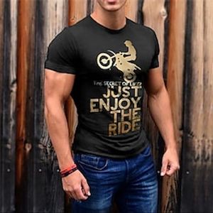 Men's T shirt Tee Graphic Letter Motorcycle Crew Neck Clothing Apparel 3D Print Outdoor Daily Short Sleeve Print Fashion Designer Vintage Lightinthebox