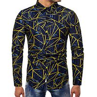 Men's Shirt Other Prints Graphic Print Long Sleeve Casual Tops Simple Classic Blue Red miniinthebox - thumbnail