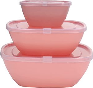 Royalford 3pcs Bowl Set With Air-tight Lid, Food Container-(Multicolor)-(RF11008)