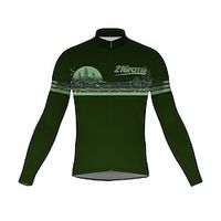 21Grams Men's Cycling Jersey Long Sleeve Bike Top with 3 Rear Pockets Mountain Bike MTB Road Bike Cycling Breathable Quick Dry Moisture Wicking Green Graphic Patterned Spandex Polyester Sports Lightinthebox - thumbnail