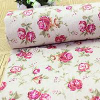 Cotton Rose Printed Fabric Handcraft DIY Sewing Cloth - thumbnail