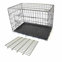 Mclovins 24″ Double Door Foldable Dog Crate With Divider Size - 60X42.5X50Cm