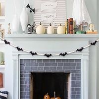 Halloween Decorations Halloween Garland Decor: Wood Beads Ornaments with Felt Bats for Fireplace Mantle Walls - Scary Banner Decor for Haunted House, Farmhouse miniinthebox - thumbnail