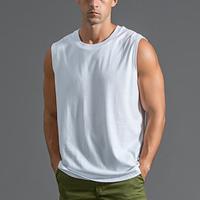 Men's Tank Top Vest Top Undershirt Sleeveless Shirt Plain Crew Neck Street Vacation Sleeveless Clothing Apparel Fashion Designer Basic Lightinthebox