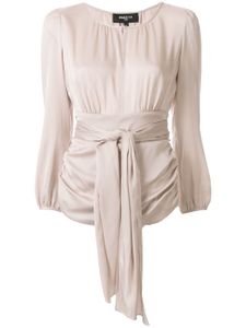 Paule Ka keyhole collar ruched detail blouse - NEUTRALS