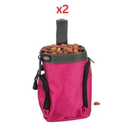 Trixie Dog Activity Baggy 2in1 Snack Bag For Dogs - Pink 10X13cm (Pack Of 2)