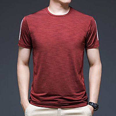 Men's T shirt Hiking Tee shirt Short Sleeve Tee Tshirt Top Outdoor Quick Dry Lightweight Breathable Sweat wicking Autumn  Fall Spring Summer Elastane White Black Light Green Fishing Climbing Running Lightinthebox