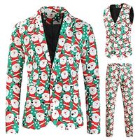 Santa Claus Outfits Party Costume Christmas Suits Men's Suits Christmas Christmas Christmas Eve Adults' Party Christmas Polyester Coat Vest Pants miniinthebox - thumbnail