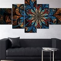 5 Panels Wall Art Canvas Abstract Blue Shadow Prints Posters Painting Home Decoration Wall Hanging Gift Rolled Canvas No Frame Unframed Unstretched Lightinthebox - thumbnail