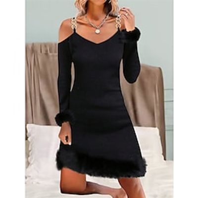 Women's Black Dress Velvet Dress Party Dress Mini Dress Black Long Sleeve Pure Color Feather Spring Fall Winter V Neck Fashion Winter Dress Wedding Guest Birthday 2023 S M L XL XXL 3XL Lightinthebox Women's Black Dress Velvet Dress Party Dress Mini Dress Black Long Sleeve Pure Color Feather Spring Fall Winter V Neck Fashion Winter Dress Wedding Guest Birthday 2023 S M L XL XXL 3XL Lightinthebox
