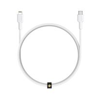 Aukey CB-CL3 MFI Braided Nylon USB C To Lightning Cable, White - thumbnail