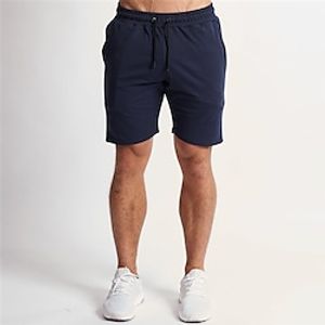 Men's Running Shorts Workout Shorts Gym Shorts Athletic Bottoms Drawstring Pocket Cotton Gym Workout Running Jogging Training Breathable Quick Dry Moisture Wicking Normal Sport Solid Colored Black Lightinthebox