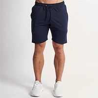 Men's Running Shorts Workout Shorts Gym Shorts Athletic Bottoms Drawstring Pocket Cotton Gym Workout Running Jogging Training Breathable Quick Dry Moisture Wicking Normal Sport Solid Colored Black Lightinthebox - thumbnail