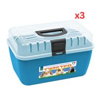 Georplast Twister Small Pets Transport Box - Blue (Pack of 3)