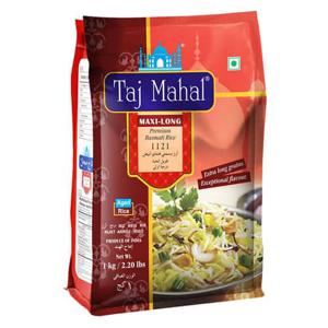 Taj Mahal Maxi Long Steamed Basmati Rice 1121, 1Kg