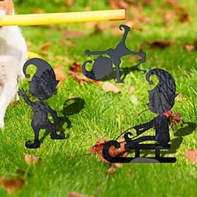 Christmas Dwarf 3d Courtyard Ground Insertion Garden Outdoor Holiday Decoration Acrylic Mirror Surface Sticker Lightinthebox