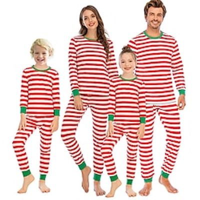 Santa Claus Family Christmas Pajamas Nightwear Christmas Pajamas Men's Women's Boys Girls' Family Matching Outfits Christmas Christmas Eve Kid's Adults' Christmas Home Wear Cotton Costume Lightinthebox