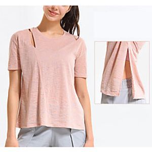 Women's Tee  T-shirt Crew Neck Cotton Sport Athleisure T Shirt Top Short Sleeves Quick Dry Breathable Soft Comfortable Exercise  Fitness Running Everyday Use Casual Daily Outdoor Exercising Lightinthebox