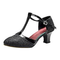 Women's Modern Shoes Ballroom Dance Square Dance Party Collections Fashion Party  Evening Sequins Thick Heel Pointed Toe Buckle Adults' Black Silver Gold Lightinthebox - thumbnail