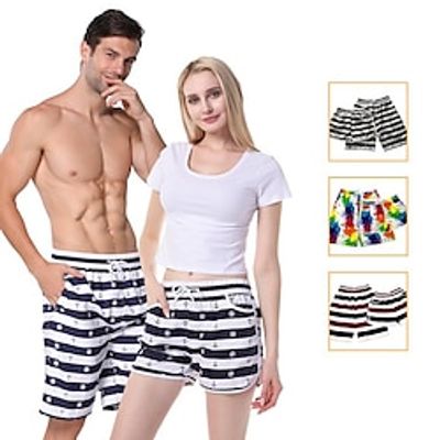 Men's 2 PCS Swimwear Couple's Polyester Breathable Soft Pattern Mid Waist 2 Pack-A 2 Pack-B Lightinthebox