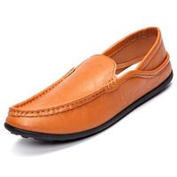 Men Pu Pure Color Slip On Casual Driving Moccasin Shoes Loafers