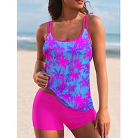 Women's Swimwear Tankini 2 Piece Normal Swimsuit 2 Piece Printing Floral Beach Wear Summer Bathing Suits Lightinthebox