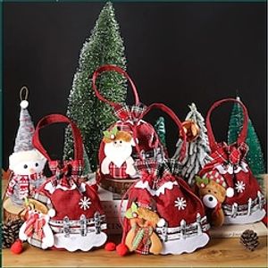 Christmas Gift Bags Reusable Christmas Tote Bags Christmas Shopping Bags Christmas Gift Bags Tote Bags With Handles For Xmas Tree Santa Party Supplies,Christmas Handbag Lightinthebox