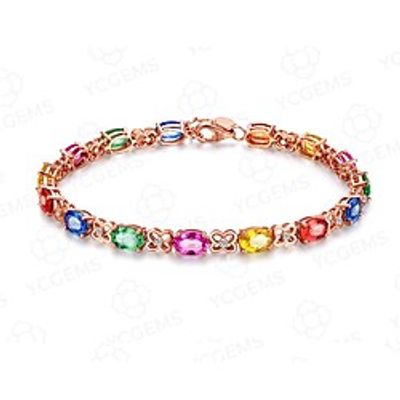 LUCKY DOLL  European And American Luxury And Noble Creative Gold-Plated Colored Gems Bracelet LKH094 Lightinthebox