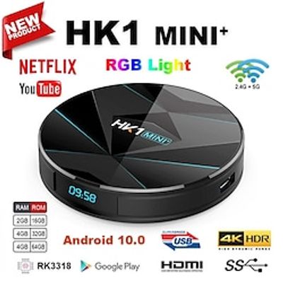 Android 10 HK1MAX MINI Smart TV Box 2.4G/5G Wifi RK3318 Quad Core BT 4.0 RAM 2GB 4GB16G /32G 64G Google Media Player Voice Control Youtube Set Top Box Support IP TV miniinthebox