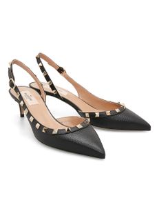 Rockstud Slingback Pumps - Black