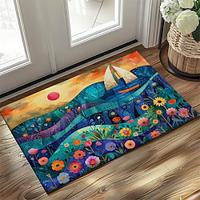 Colorful Mountain Butterfly Doormat Kitchen Mat Floor Mat Non-Slip Area Rug Oil Proof Rug Indoor Outdoor Mat Bedroom Decor Bathroom Mat Entrance Entryway Rug Lightinthebox - thumbnail