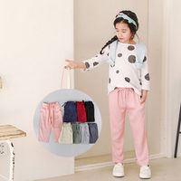 Girls Leisure Solid Color Harem Pants