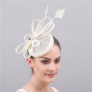 Fascinators Sinamay Wedding Kentucky Derby Elegant British With Feather Faux Pearl Headpiece Headwear Lightinthebox