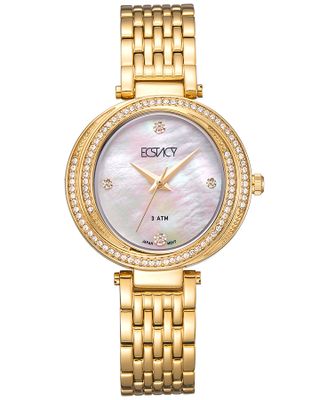 Ecstacy Women's Analog White Mop Dial Watch - E8513-gbgm