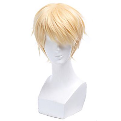 Wig Seraph Of The End Mikaela Hyakuya Cosplay Wigs Blonde Short Straight Men Cosplay Wig Heat Resistant Synthetic Hair miniinthebox
