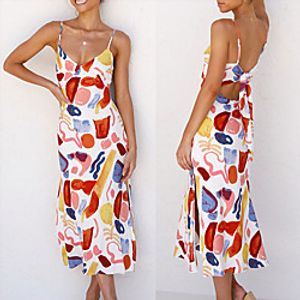 Women's Swing Dress Knee Length Dress Photo Color Sleeveless Solid Color Summer Casual / Daily 2021 S M L XL miniinthebox