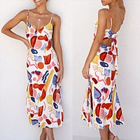 Women's Swing Dress Knee Length Dress Photo Color Sleeveless Solid Color Summer Casual / Daily 2021 S M L XL miniinthebox - thumbnail