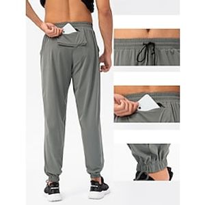 Men's Joggers Sweatpants Drawstring Zipper Pocket Bottoms Athletic Athleisure Spandex Breathable Quick Dry Soft Fitness Running Jogging Sportswear Activewear Solid Colored Black Black Combo Light Grey Lightinthebox