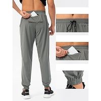 Men's Joggers Sweatpants Drawstring Zipper Pocket Bottoms Athletic Athleisure Spandex Breathable Quick Dry Soft Fitness Running Jogging Sportswear Activewear Solid Colored Black Black Combo Light Grey Lightinthebox - thumbnail