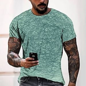 Men's T shirt Tee Tee Graphic Round Neck Green Short Sleeve 3D Print Casual Daily 3D Print Tops Fashion Cool Designer Comfortable / Summer / Summer miniinthebox