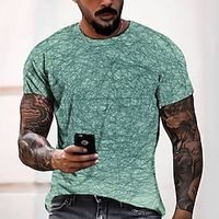 Men's T shirt Tee Tee Graphic Round Neck Green Short Sleeve 3D Print Casual Daily 3D Print Tops Fashion Cool Designer Comfortable / Summer / Summer miniinthebox - thumbnail