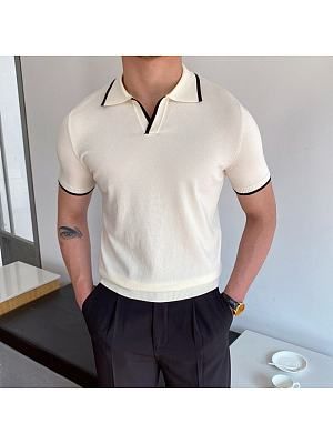 Mens Knitted Polo Top