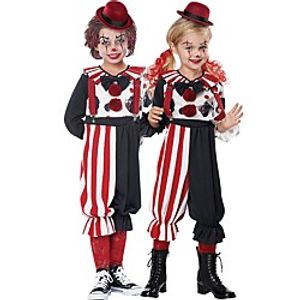Burlesque Clown Cosplay Costume Kid's Boys' Halloween Halloween Halloween Children's Day Festival / Holiday Terylene RedBlack Easy Carnival Costumes Polka Dot Stripes / Top / Pants / Hat miniinthebox
