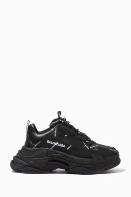 Triple S All-over Logo Sneakers in Double Foam & Mesh
