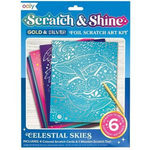 OOLY Scratch And Shine Foil Scratch Art Kit - Celestial Skies