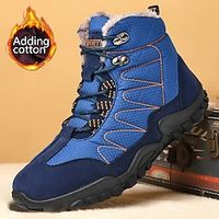Men's Boots Snow Boots Hiking Boots Winter Shoes Fleece lined Hiking Walking Casual Outdoor Daily Suede Cloth Warm Height Increasing Mid-Calf Boots Lace-up Black Blue Gray Fall Winter Lightinthebox - thumbnail