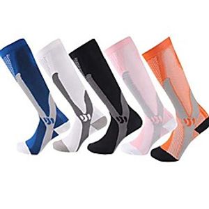 5 pairs of sports socks, compression long socks, men and women outdoor running cycling travel soccer socks,black,2xl3xl×5 Lightinthebox