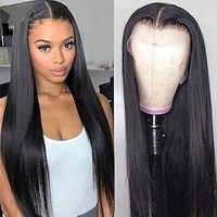 Straight Lace Front Wig HD Transparent Lace Wig Human Hair Lace Frontal Wigs 4x413x413x6 Lace Front Wig Brazilian Remy Human Hair Lightinthebox - thumbnail